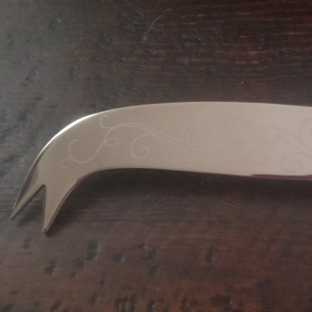 WOW RARE JAY STRONGWATER MODERN WHITE MARBLE CHEESE SERVING BUTTER SILVER KNIFE